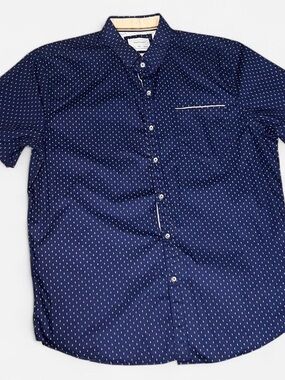Craft + Flow Navy Short Sleeve Button Down Shirt Men’s L